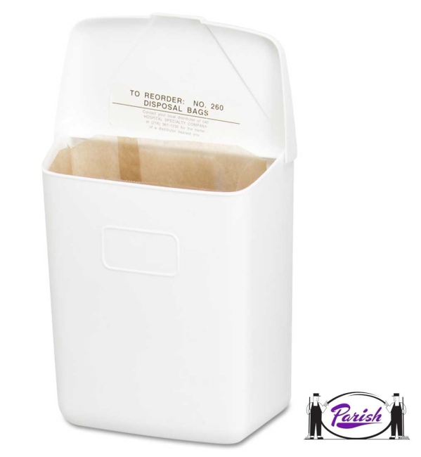 HOS WHITE PLASTIC SANITARY RECEPTACLE