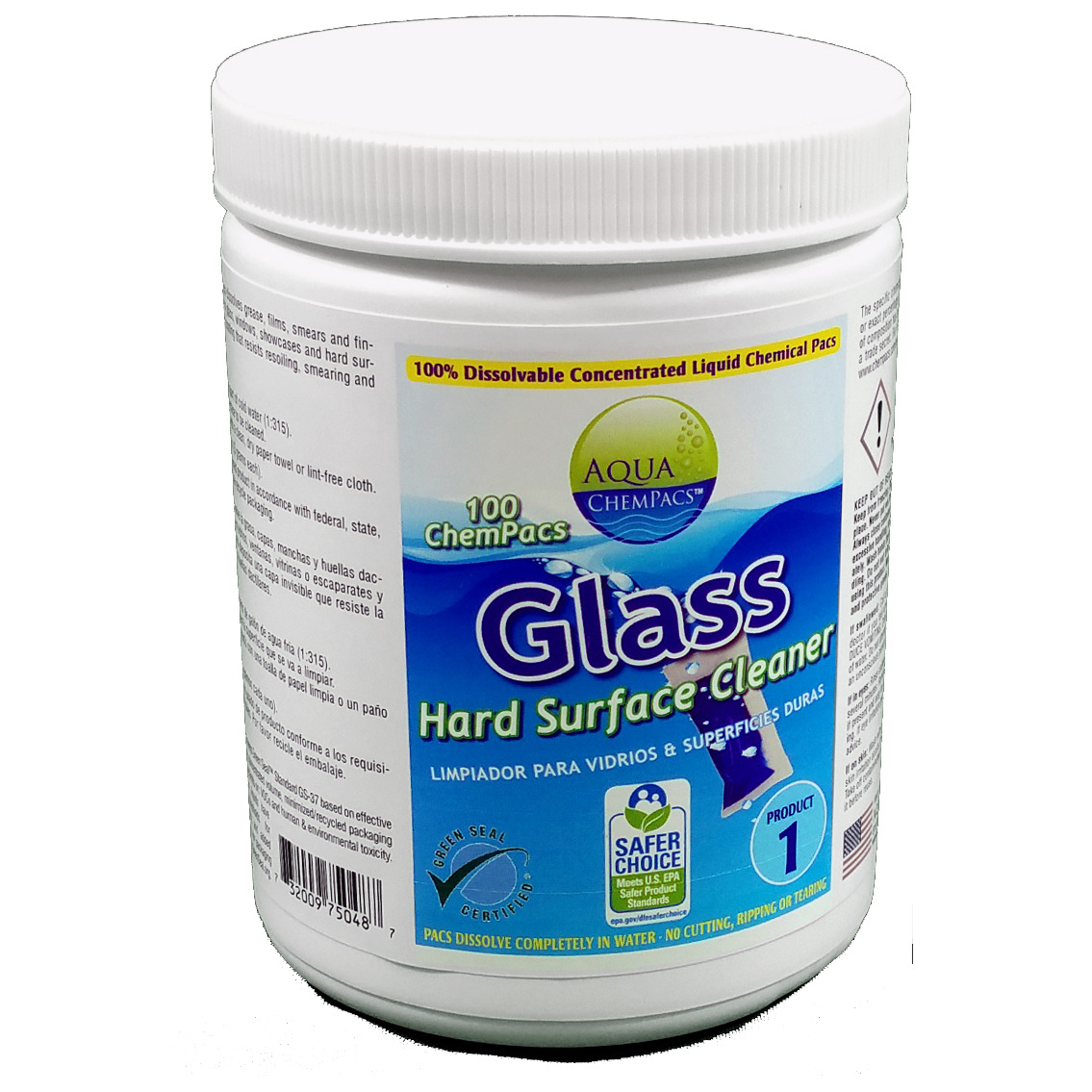 AQUA CHEMPACS GLASS  CLEANER(100)4-0627,9320964