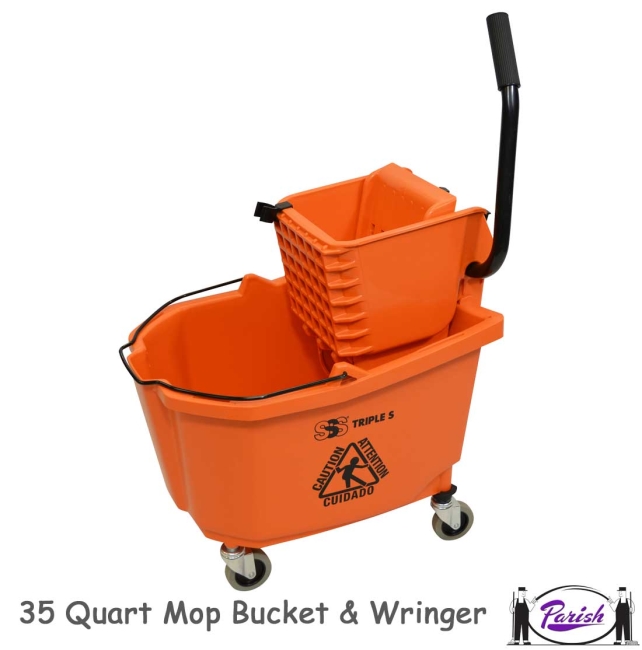 SSS HD Side Press Wringer Bucket Combo, 35QT, Orange