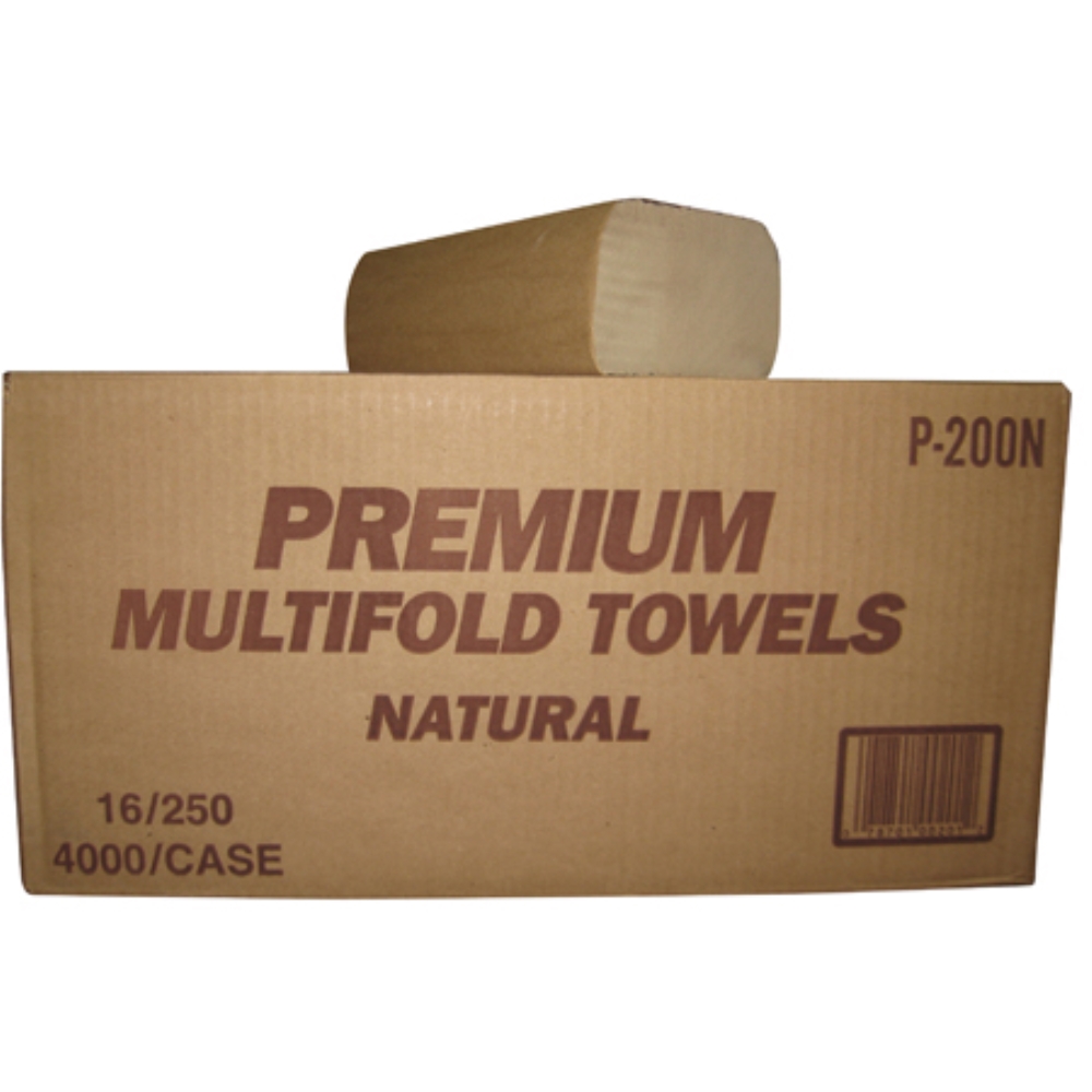 BROWN M-FOLD TOWELS (16/250) (4M/CS)(P200N)9.25X9.5