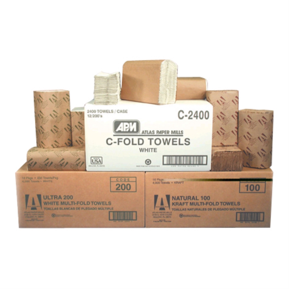 WHITE C-FOLD TOWELS (2400) MARCAL PRO 