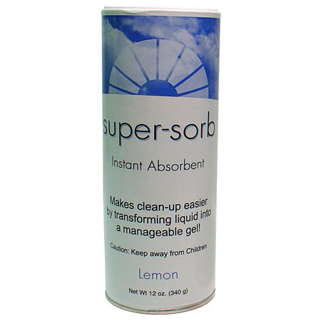 SUPER SORB LIQUID SPILL  ABSORBENT, POWDER 12OZ SHAKER 