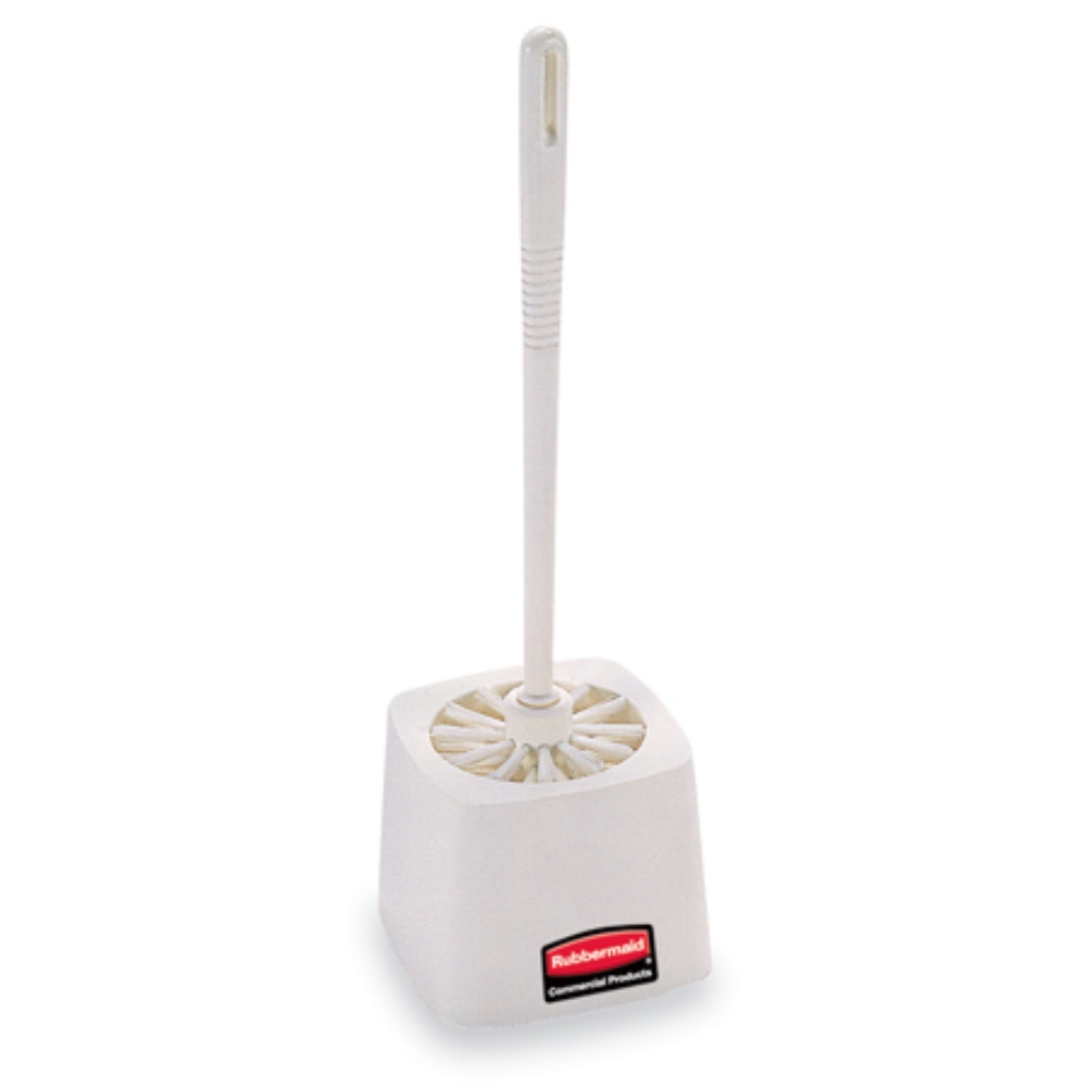 TOILET BOWL BRUSH HOLDER, WHITE PLASTIC